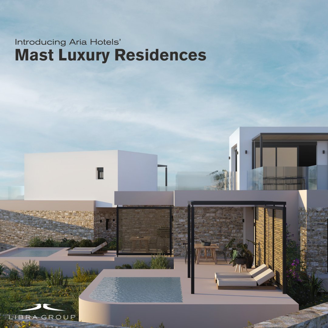 🌅🌊 Experience luxury living this summer with Mast Luxury Residences, the newest addition to our Greek-based subsidiary, @AriaHotelsGR. Private pools, stunning sunsets, and relaxing yoga sessions await: bit.ly/4cCjwvV