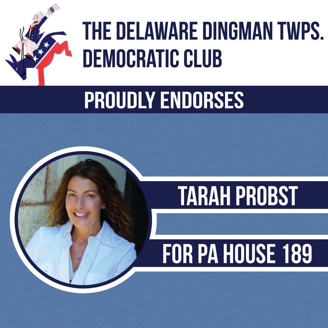 Thank you to the Delaware Dingman Townships Democratic Club for endorsing my campaign for State Representative 189! It is an honor to work for the constituents of Delaware and Dingman Townships.