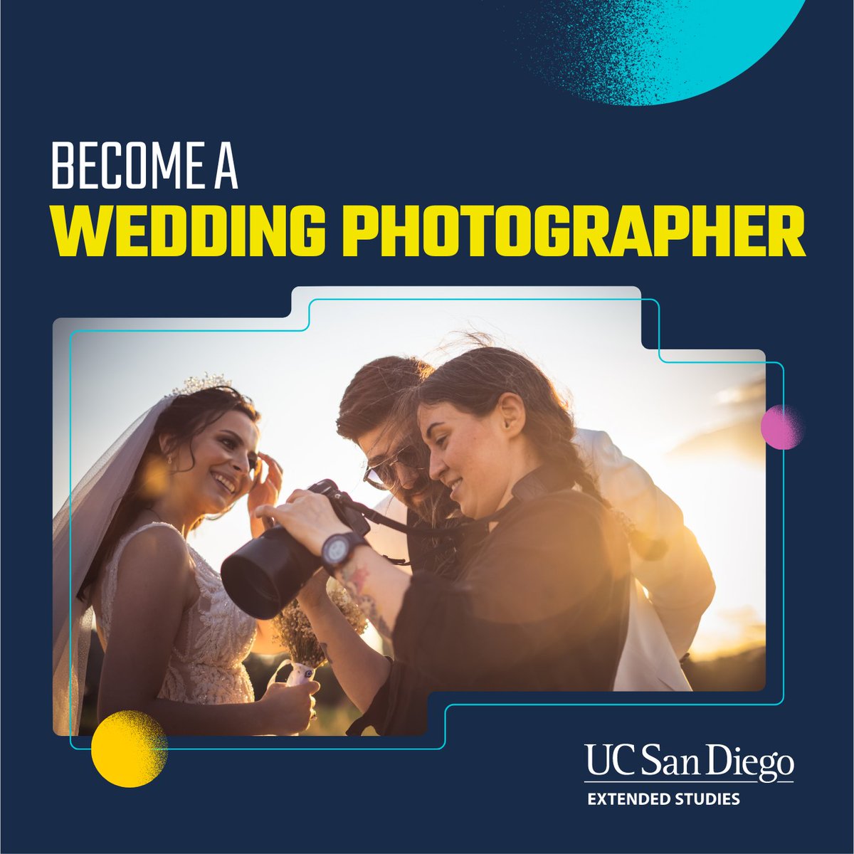 Calling all aspiring wedding photographers! Gain hands-on experience in our newest photography course. From lighting to technical skills, learn everything you need to build a stunning wedding portfolio. 📸 Learn more >> go.ucsd.edu/3VqvrXC #WeddingPhotography #UCSanDiego