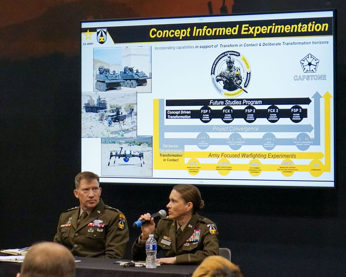 Lt. Gen. David Hodne, @AdaptingtheArmy director, and Brig. Gen. Stephanie Ahern, Directorate of Concepts director, participated in a Warriors Corner on Persistent Experimentation. They emphasized the importance of experimentation in preparing the Army to fight in the future.