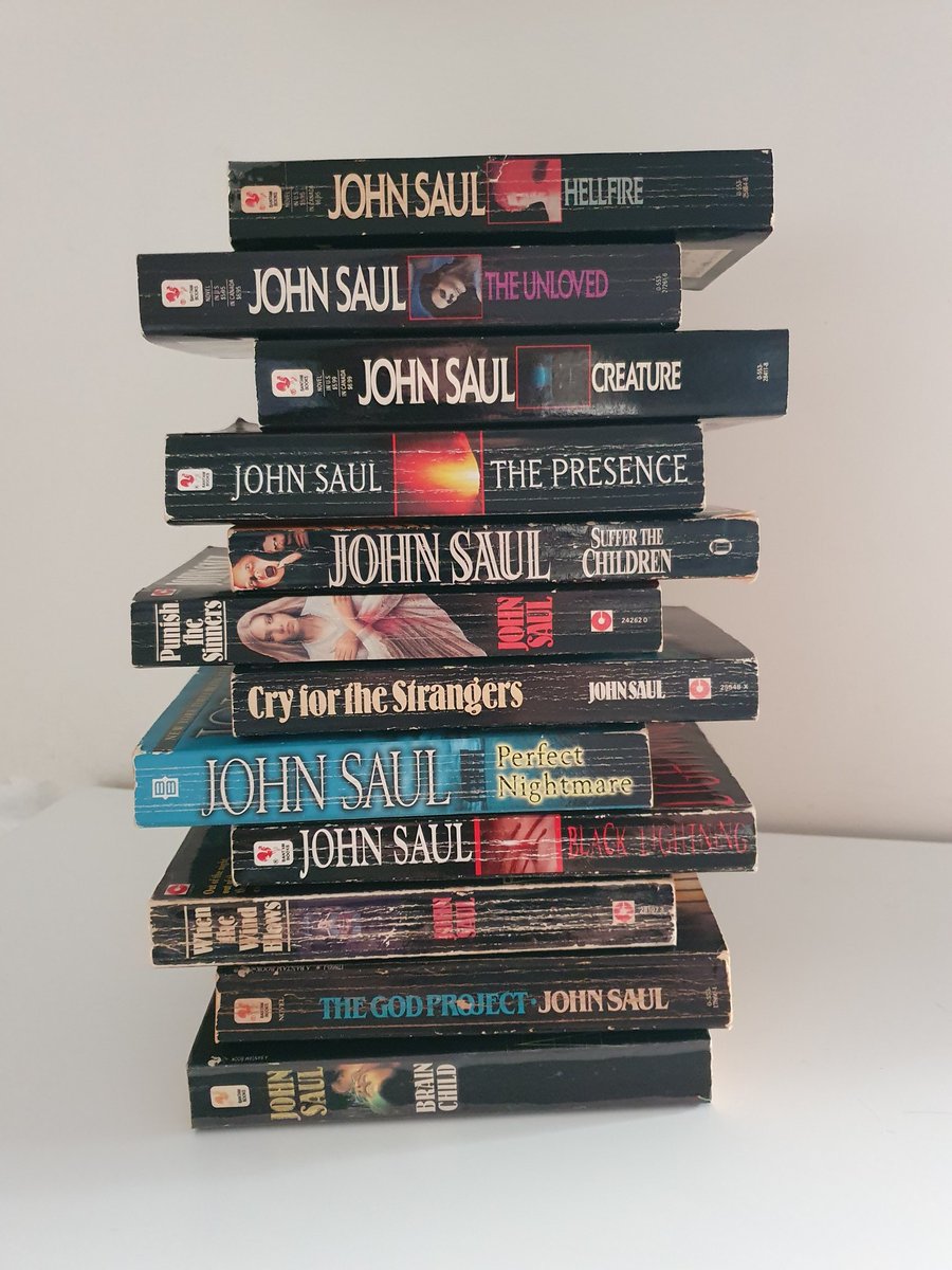 Any fans of #johnsaul in here? This is my collection so far. I'm going to read Hellfire next month. What's your favourite? 
#horrorbooks #HorrorCommunity #horrorfiction #paperbacksfromhell #horrorjunkie #horrorpaperback #horrorpaperbacks