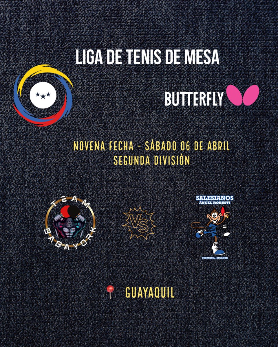 lntmecuador's tweet photo. La fecha número 9 se juega en tres ciudades : Cumbayá , Guayaquil y Chimbo en 4 categorías : Primera , Segunda , Tercera y Master 

La Liga de tenis de mesa cuenta con el auspicio de @Bowmar_Sports y @tenisdemesaec https://t.co/Pq4rNMBKKW