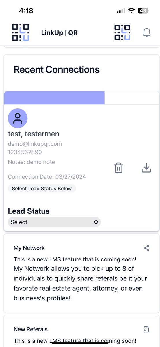 philliptsegura's tweet photo. Here is a sneak peak of one of many new improvements coming in @linkupqr first LMS update: 

Lead Status 🗂: quickly select the incoming connection status in your funnel! 

‼️Spoiler Alert ‼️
It integrates with your existing CRM, such as salesforce and more! 

#BusinessSolutions https://t.co/81wJX5wwQB