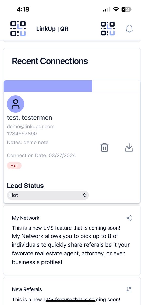 philliptsegura's tweet photo. Here is a sneak peak of one of many new improvements coming in @linkupqr first LMS update: 

Lead Status 🗂: quickly select the incoming connection status in your funnel! 

‼️Spoiler Alert ‼️
It integrates with your existing CRM, such as salesforce and more! 

#BusinessSolutions https://t.co/81wJX5wwQB