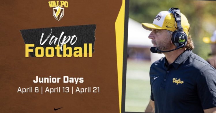 Excited to be invited by @valpoufootball for their junior day!! @CoachBrewster50 @CoachZachBev @CCvikingFB