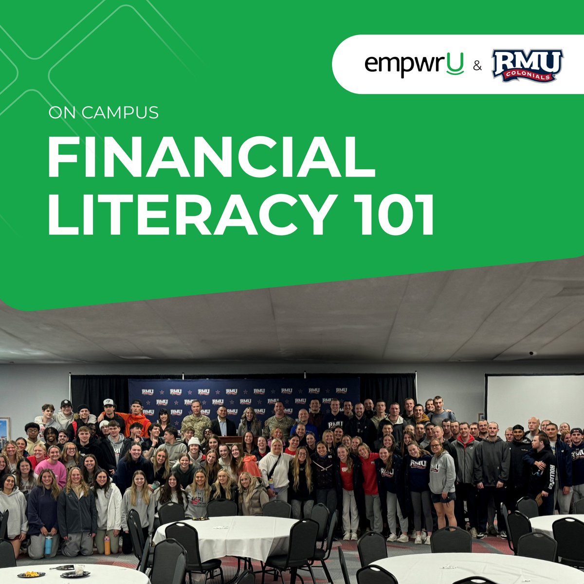 🤝With the support of partner, @Clearview_FCU, EmpwrU launches Financial Literacy (FL101) course📈 to help RMU Student Athletes manage their money wisely and prepare for their futures now. 😉 #empoweratheltes #studentathletes #education #NIL #collegeeducation #niltherightway