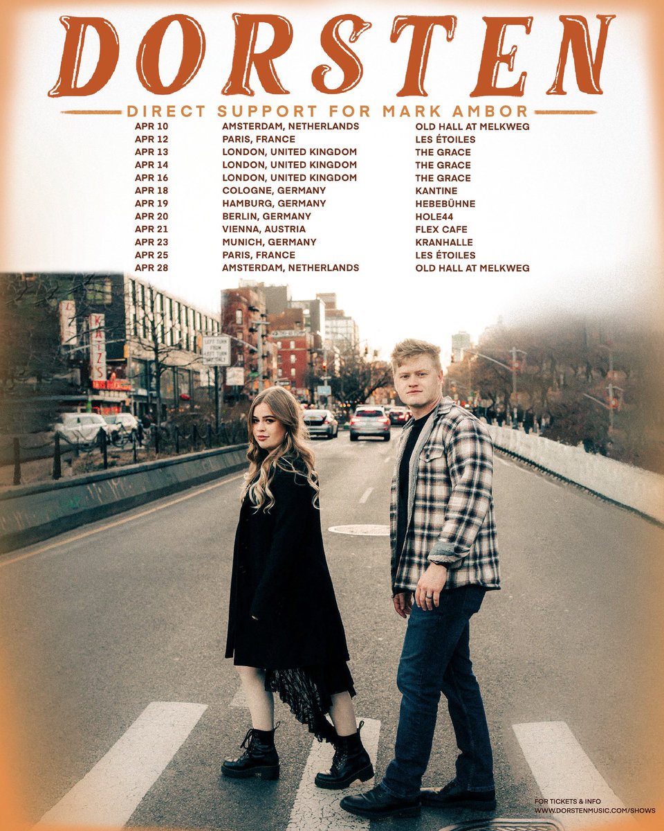Dorsten (@dorstenmusic) on Twitter photo 📣BIG NEWS!!
We are so excited to announce that we are joining <a href="/markambormusic/">Mark Ambor</a> for his sold-out European tour as direct support!🔥
We had so much fun on his North American tour last month and excited to get back on the road with him and his team! 📣BIG NEWS!!
We are so excited to announce that we are joining <a href="/markambormusic/">Mark Ambor</a> for his sold-out European tour as direct support!🔥
We had so much fun on his North American tour last month and excited to get back on the road with him and his team!