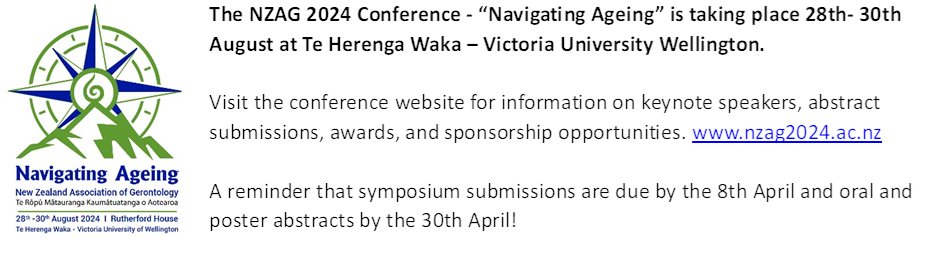 🚨Reminder - Submissions for #NZAG2024 conference symposia close 8th April✍️