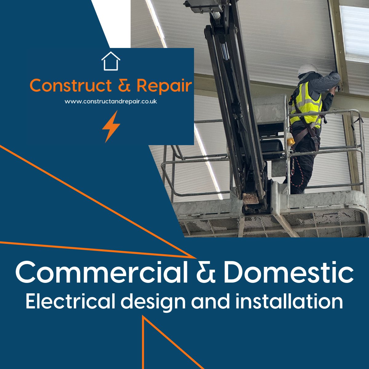 ConstructRepair's tweet image. We now offer electrical design and installation services to both domestic and commercial clients. Whether you need a new light, a bank of EV chargers or 3 phase electrical distribution to an industrial premises, our team of electricians have a wealth of experience to assist you.