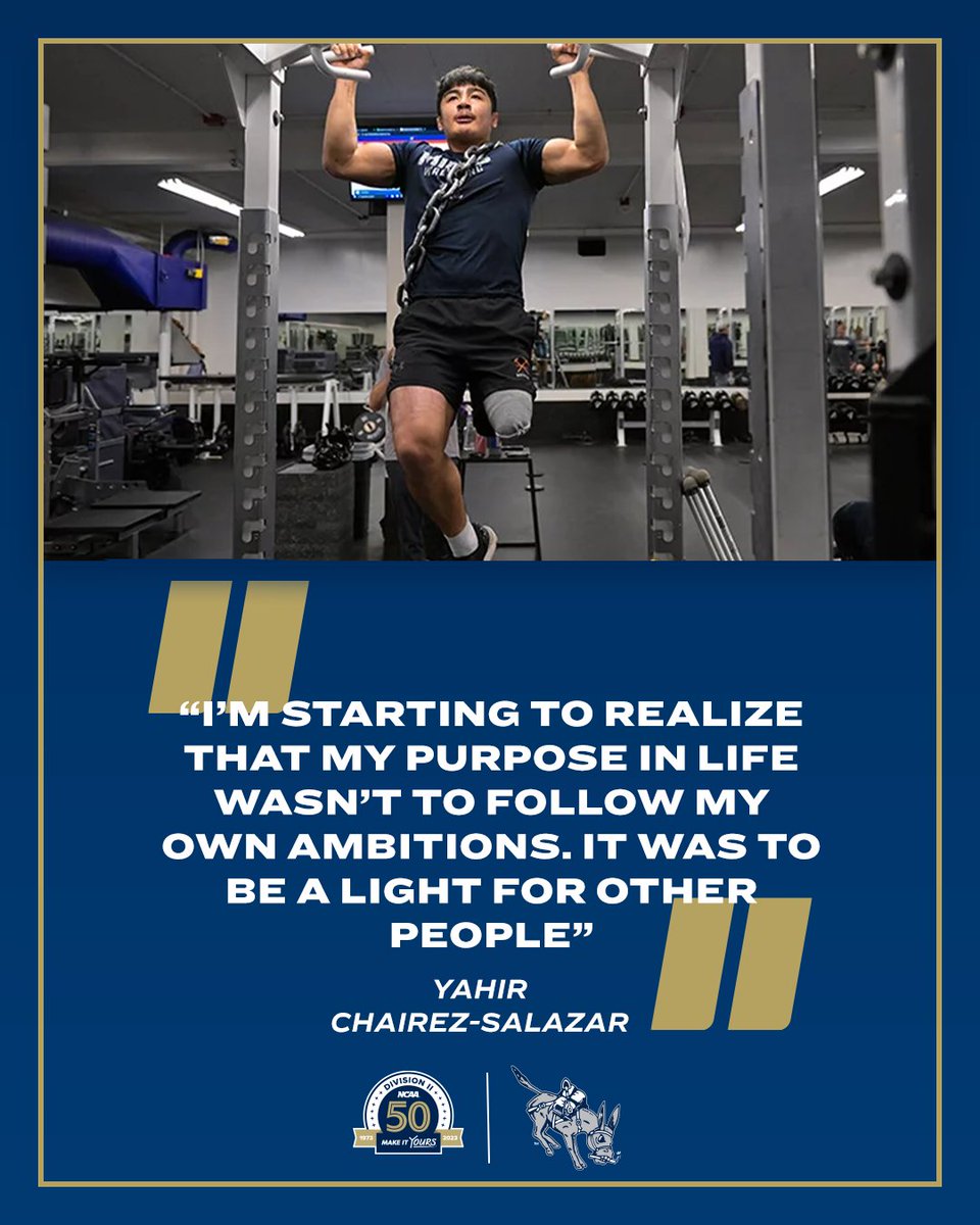 “The only thing I’ve lost is a leg.” Yahir Chairez-Salazar has returned to @mineswrestling after a car accident last year forced a devastating leg amputation. Check out this uplifting story below. 🔗 b.link/0327NCAAD2mh #MakeItYours | 📸 @MinesAthletics