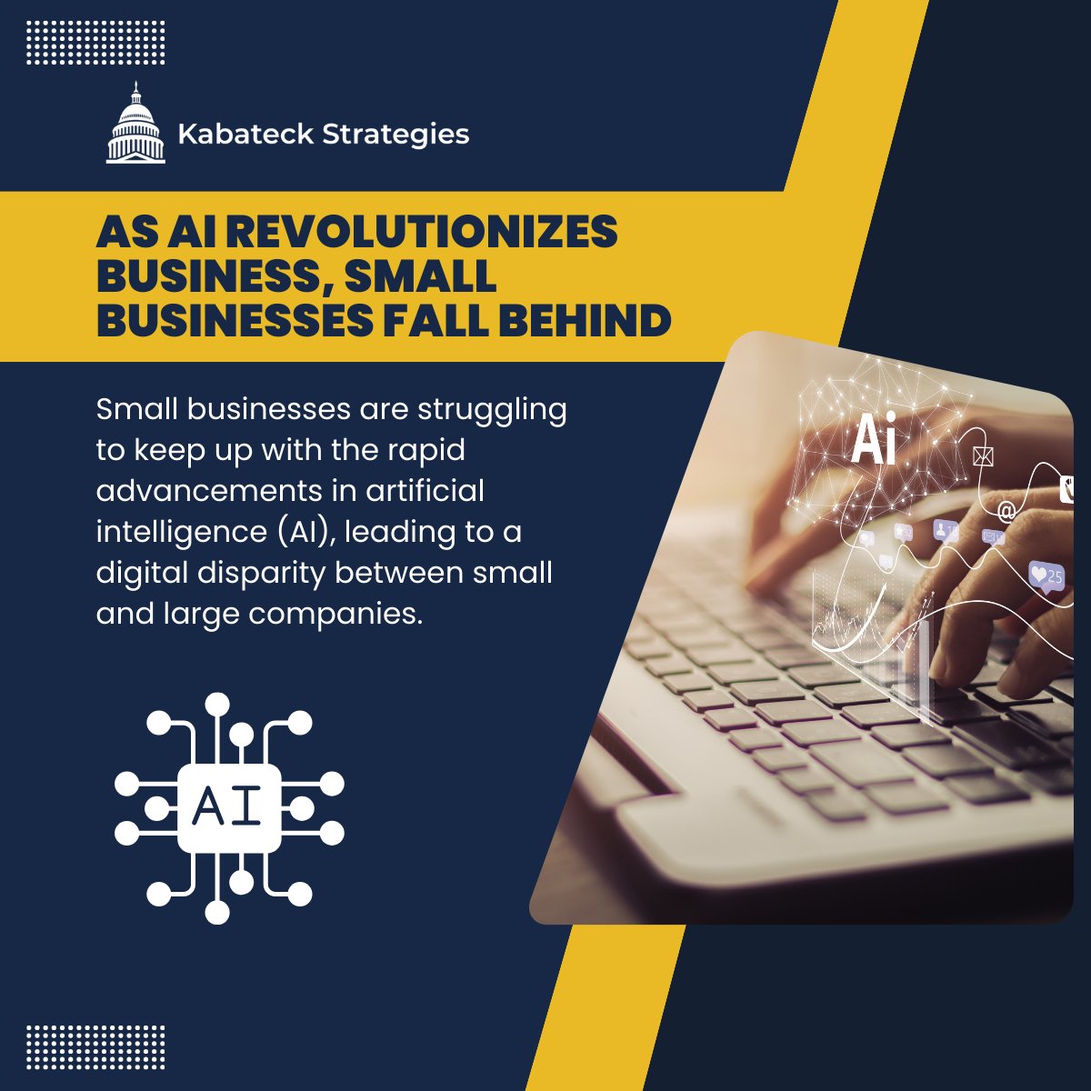 Small businesses are struggling to keep up with the rapid advancements in artificial intelligence (AI), leading to a digital disparity between small and large companies.

Learn more: pxl.to/nyaib29

#DigitalDivide #SmallBusinessAI #AIAdoption #TechAccessibility