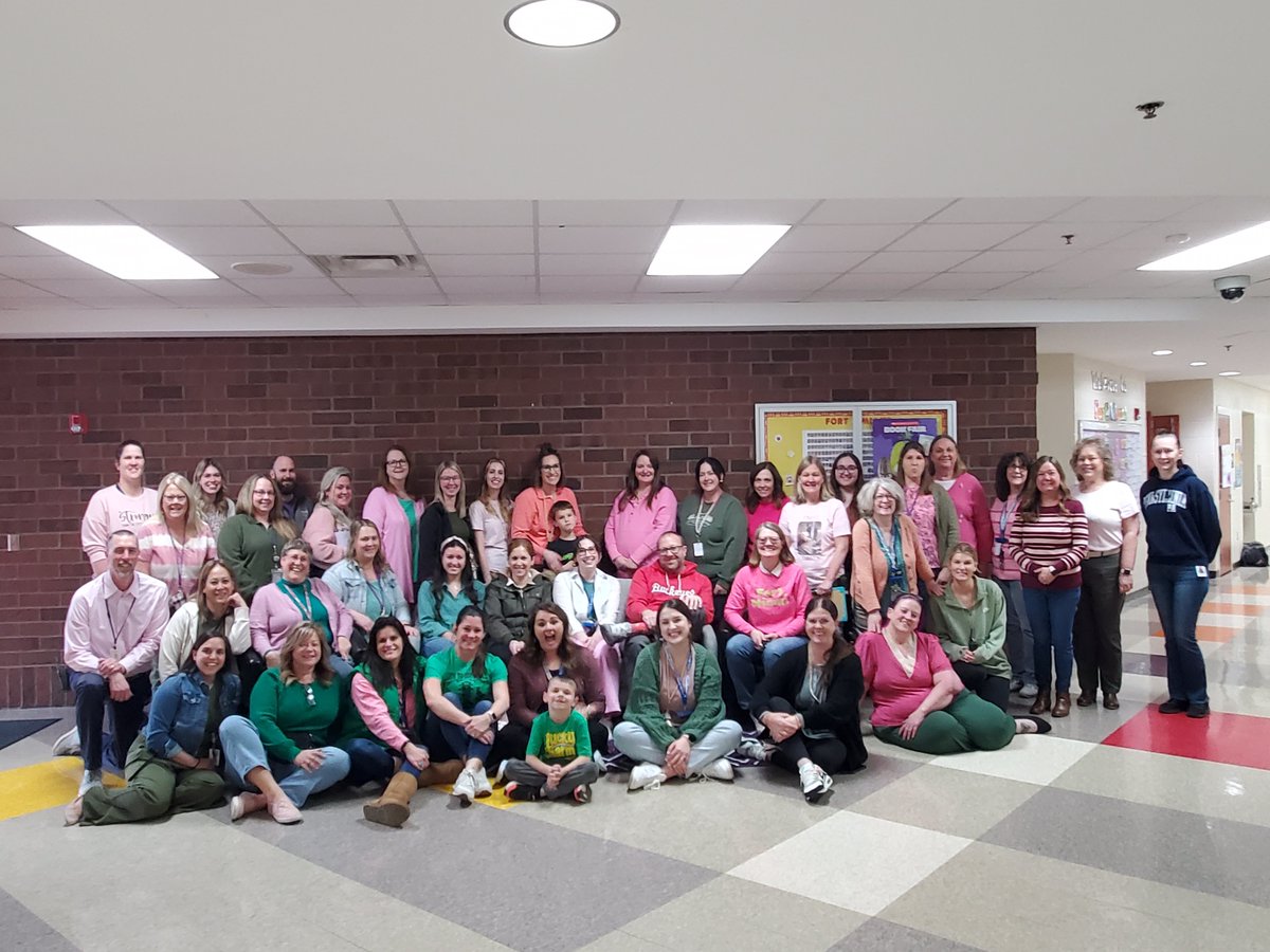 Staff and students were encouraged to wear pink and/or green the 2 favorite colors of our beloved friend and colleague Mrs. Frysinger who we are all thinking about and supporting. Love your Fort Miami family.