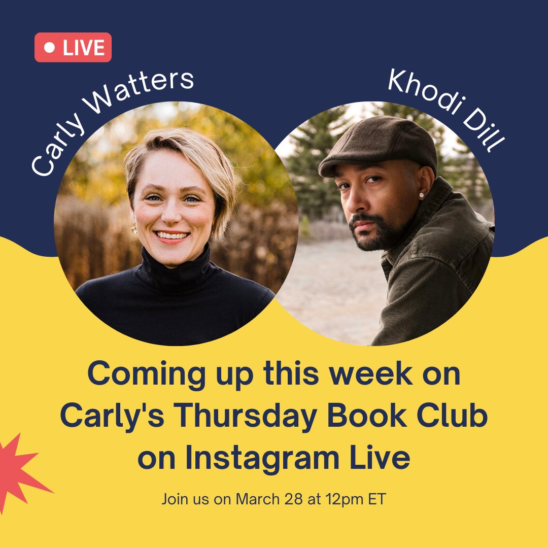 Coming up tomorrow at 12 pm ET. Join me and my fabulous literary agent @carlywatters for a chill conversation about the writerly life and all things related to my creative journey. Grab a cup of coffee and join us!