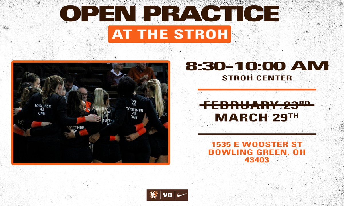 Our second open practice is tomorrow from 8:30-10am! Bring a friend and join us in the <a href="/StrohCenter/">Stroh Center</a> !! Doors by the falcon statue will be open at 8:15am

#AyZiggy || #BGVB24 || #BGWarriors || #DreamBiG