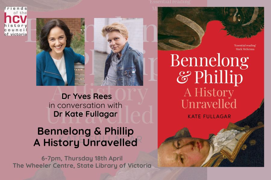 History_Vic's tweet photo. Bookings are now open for our next in-person Book+Author event on April 18! Dr Yves Rees will be in conversation with Dr Kate Fullagar about Fullagar's fascinating work, Bennelong and Phillip: A History Unravelled. @wheelercentre @kfullagar 

Bookings: https://t.co/RIvcd65dIA https://t.co/LTH97sDOIx