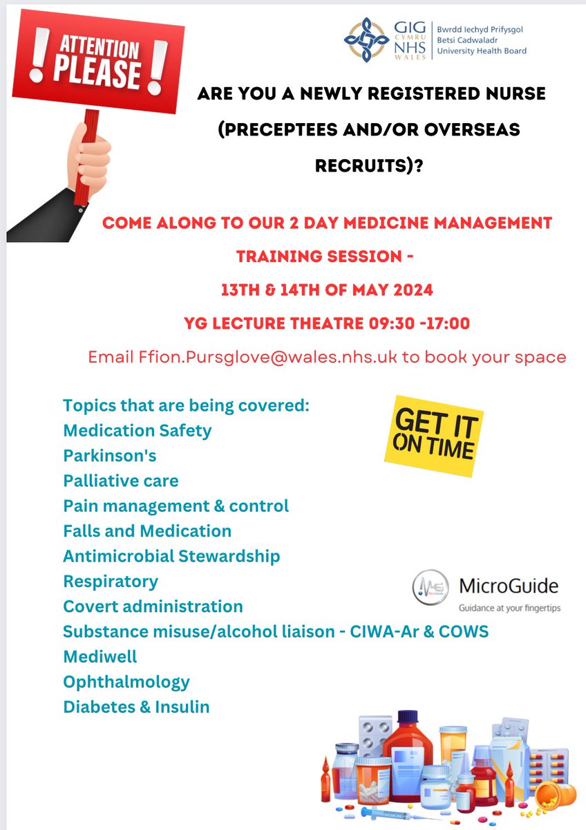 Are you a Newly registered practitioner working in IHC west @BetsiCadwaladr ?Don’t miss out on this 2 day training that has been organised especially for you. 💊💉@SHSBangor @MclardieNicky @ElinHaf_W @ElinorT33567723 @sianhughesjones @GibbonsBethan @BethanParryWil1