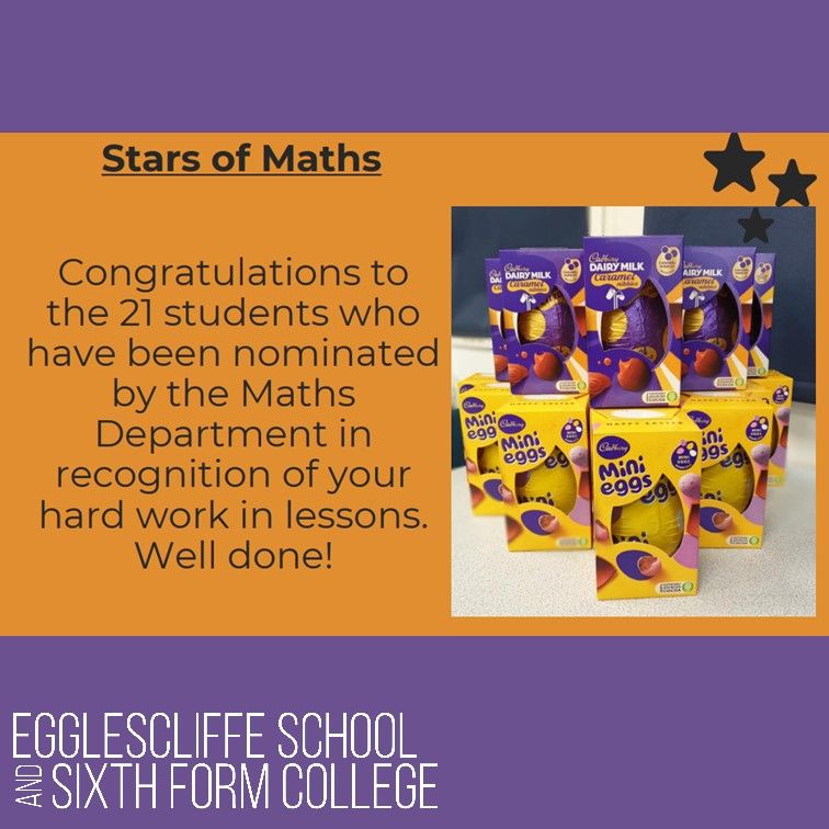 Congratulations to the 21 students who have been nominated by the Maths Department in recognition of your hard work in lessons. Well done 👏 🎉