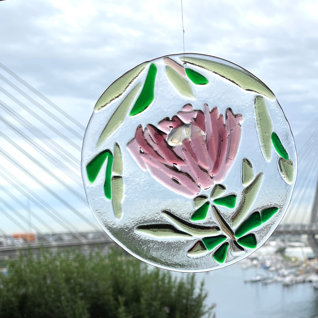 Small protea suncatcher, diameter 15 cm.

#natureispired #sydneymade