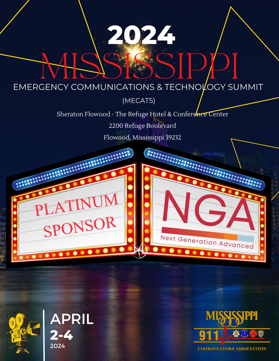 We are thrilled to announce our Platinum Sponsorship for MECATS! A huge thank you to our sponsors for their generous support. Together, we are making a difference. #MECATS #PlatinumSponsorship #Grateful #MS911Hero ⛑️⛑️👮‍♀️👨🏻‍🚒🌟🎉 <a href="/NGA911co/">NGA - Next Generation Advanced</a>