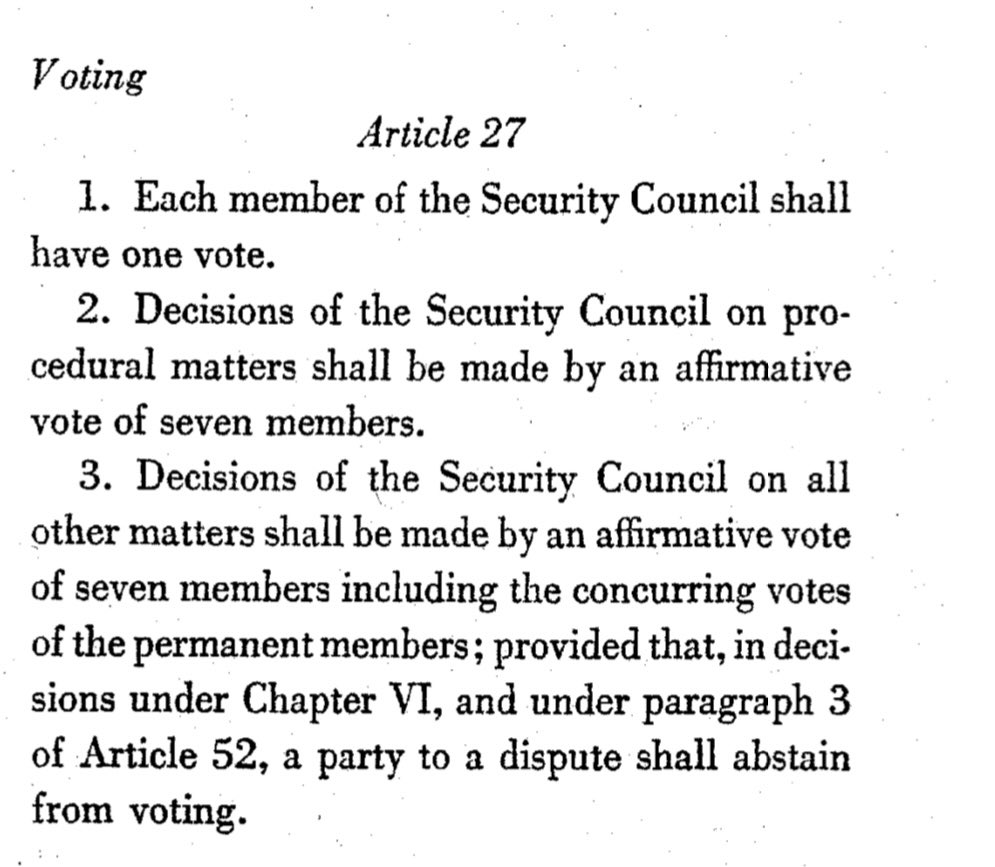 On this day, 27/3, Kuwait recalls Article 27(3) of the UN Charter, more than ever. 🇰🇼 reiterates the calls for the full implementation of this article, particularly its final clause which states, #UNSC members shall abstain from voting if they are a “party to a dispute.”