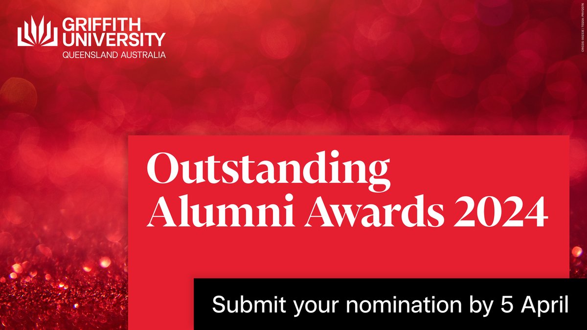 Hurry! Nominations closing soon for the 2024 Outstanding Alumni Awards! Our alumni shine with brilliance, resilience, and impact. Nominate yourself or a deserving alumnus by 5 April. Learn more: griffith.edu.au/alumni-awards #AlumniAwards #GriffithUni