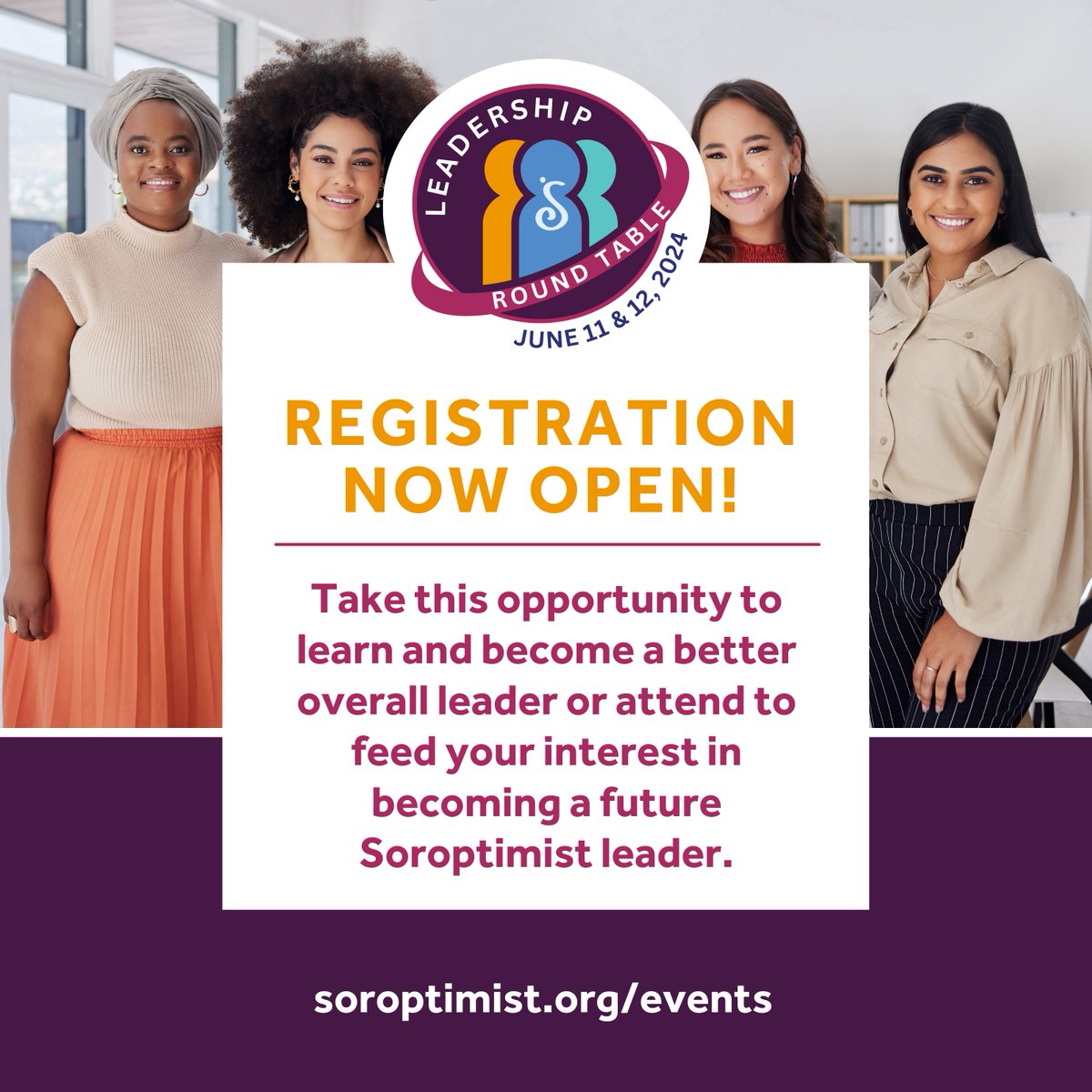 🌟 REGISTRATION NOW OPEN! 🌟 Whether you're eager to enhance your leadership skills or aspire to lead in the future, the Leadership Round Table is your chance to learn and grow! Check out the agenda and register: soroptimist.org/events/leaders…