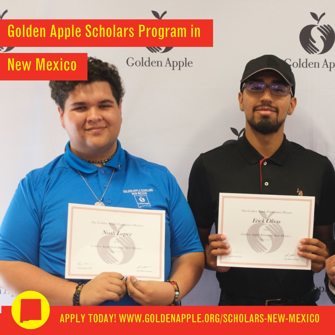 Unlock your teaching potential with the Golden Apple Scholars Program in New Mexico! Passionate about education and dream of becoming a teacher? Join aspiring educators and make a positive impact on New Mexico's students. Apply Today: goldenapple.org/scholars-new-m… #GoldenAppleNM