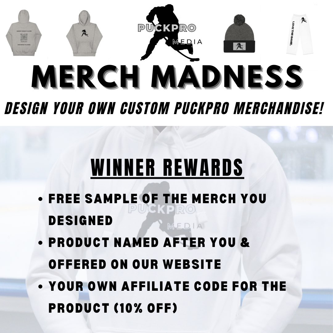 PuckProMedia's tweet photo. Head over to our instagram to check out our latest contest! Design your own PuckPro Merchandise https://t.co/EfhSMcEn3I