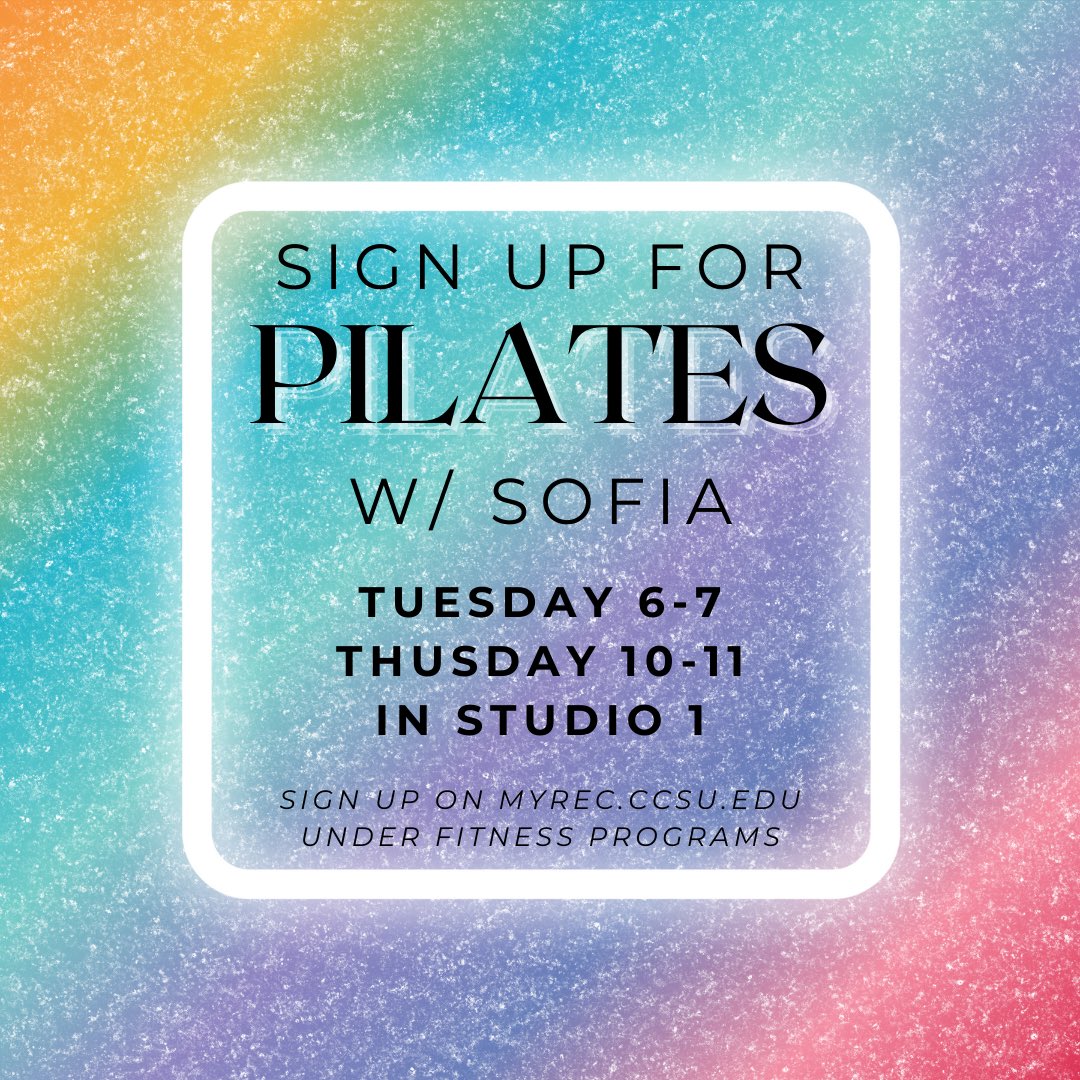 𝐖𝐞𝐥𝐥𝐧𝐞𝐬𝐬 𝐖𝐞𝐝𝐧𝐞𝐬𝐝𝐚𝐲!
Move better, feel better! Prioritize mobility exercises for a better overall well being. With stress levels increasing as we approach our last few weeks, take the time to focus on you. Sign up for Pilates with Sofia on myrec.ccsu.edu