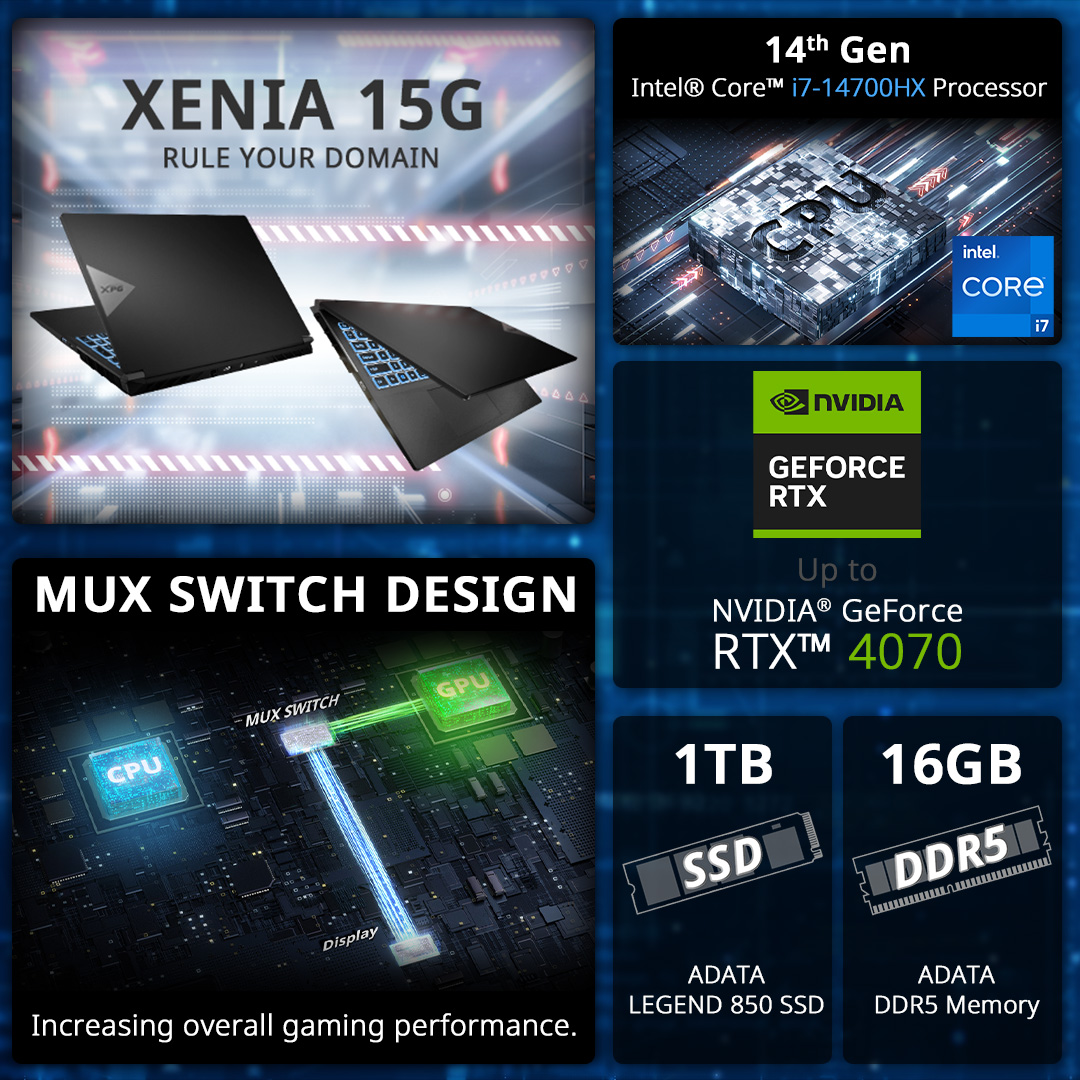 Check out the XENIA 15G at a glance in our convenient infographic. Tag someone who needs a powerful new 4070 laptop! ✨