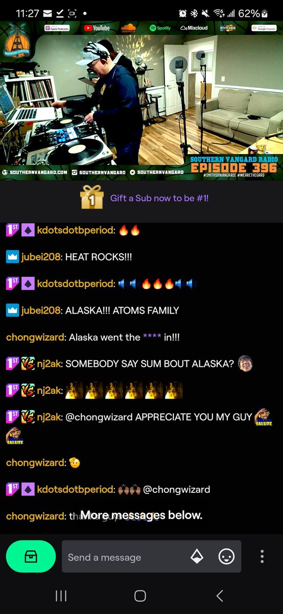 @DJChongWizard @Alaska_Atoms @southernvangard @AJSUEDE @ZillaRocca @jondoeATL @Cappuccinomeeks Dope verse @Alaska_Atoms. I tuned in Sunday night and great seeing Chong Wizard in the chat too.