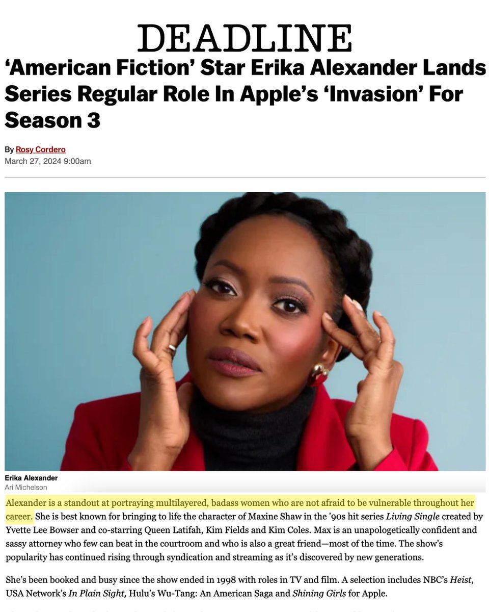 BIG news! I’m joining season 3 of “Invasion' on @AppleTV! 🛸 Thank to its killer creator Simon Kinberg! Thank you @DEADLINE and @SocialRosy for the write up!