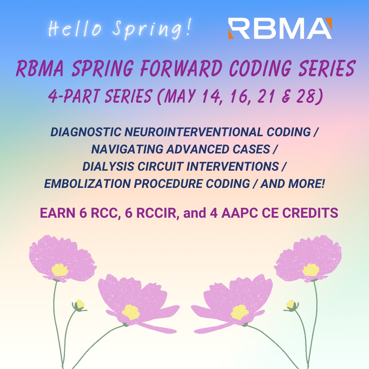 RBMAConnect's tweet image. Enhance Your Coding Knowledge! This series includes 4 expert-led sessions delving into key areas in radiology coding. Earn continuing education, stay ahead of the curve, and broaden your coding expertise.

Register today: bit.ly/3xmR94H #radiology #radiologycoding