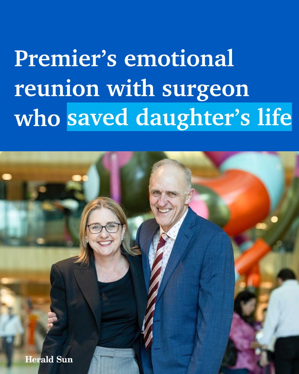 Victorian Premier Jacinta Allan has revealed her personal connection to the Royal Children’s Hospital as she shared an emotional reunion with the surgeon who saved her baby girl’s life > bit.ly/3TXxzoQ