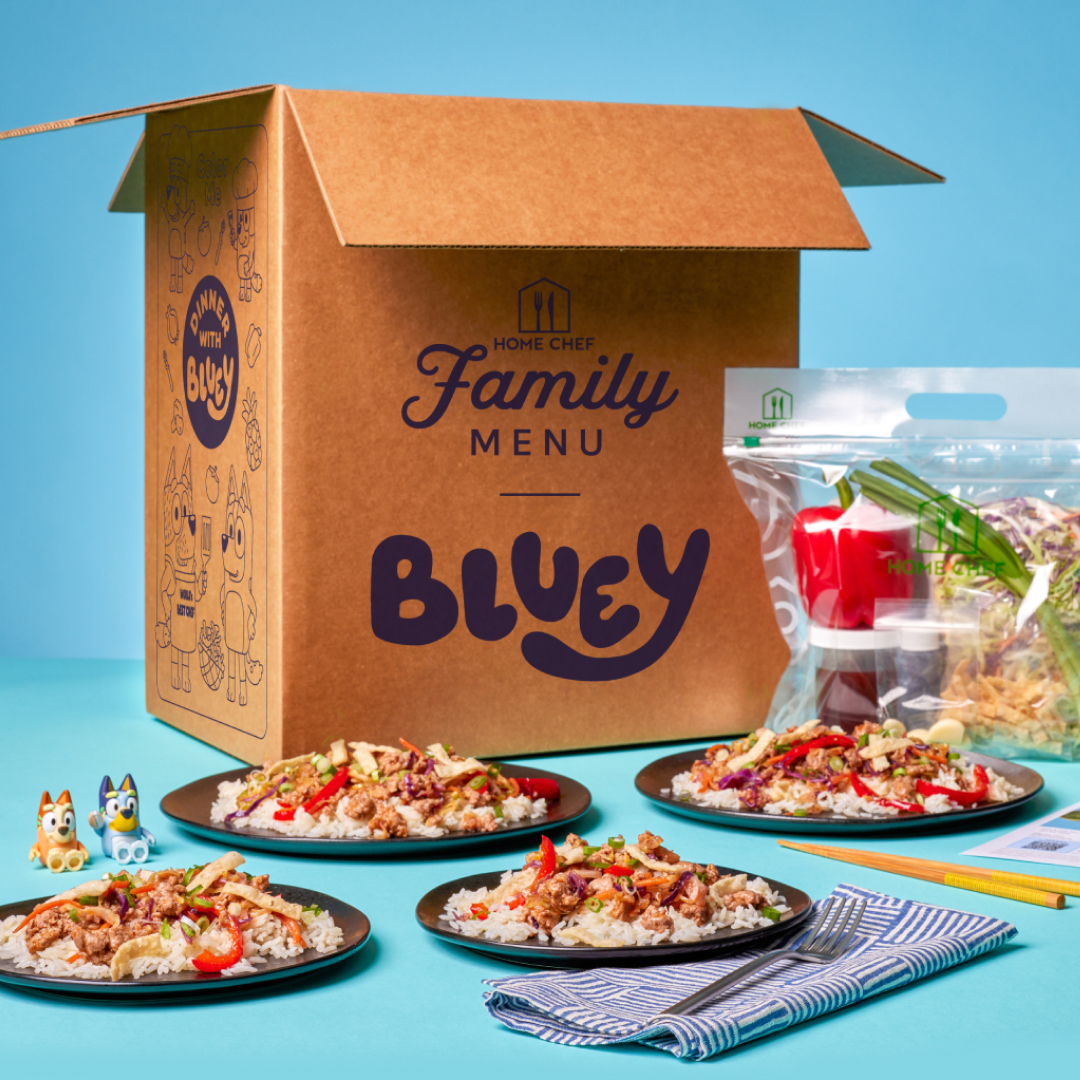 Home Chef’s Family Menu is delivering easy meals, for real life. With these tasty Bluey recipes on the menu for a limited time, you get to bring a little bit of play to the dinner table. 💚 P.S. Check out our stories to enter the @officialblueytv + Home Chef Giveaway! ✨