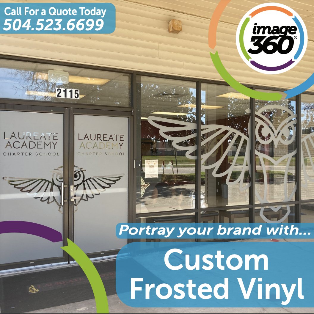 Transforming spaces with custom frosted vinyl graphics: where creativity meets elegance!
.
.
.
.
#frostedvinyl #customvinyl #image360 #newolreansdowntown #harveyla #image360noladt #signs #graphics #windowgraphics #customgraphics #smallbusiness