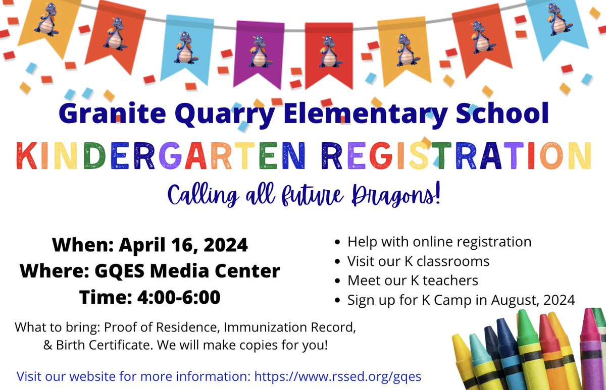 Do you have a rising kindergarten student or know someone who does? Help us spread the word, Dragons! #DragonsROAR