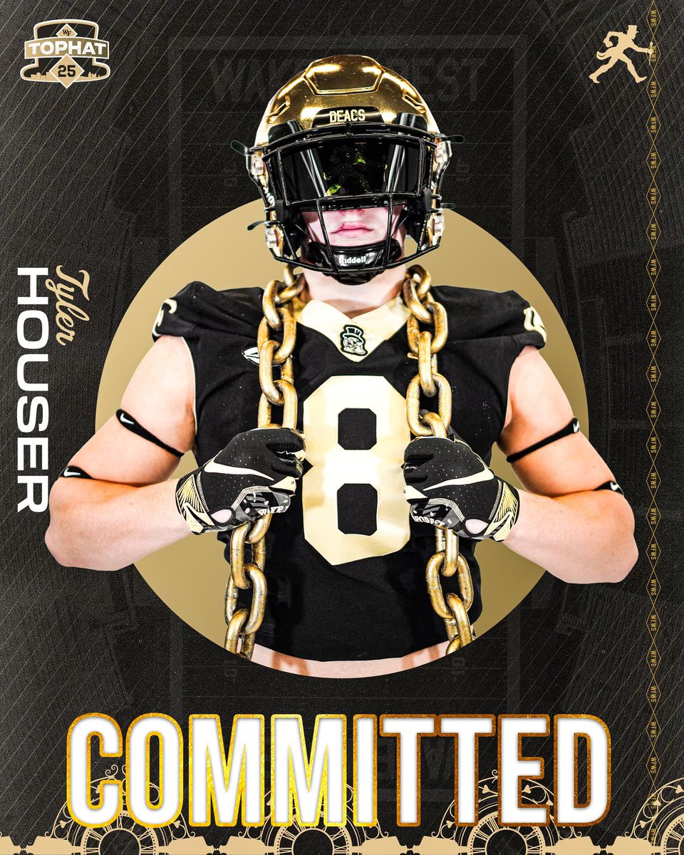 I am excited and honored to announce my commitment to Wake Forest University! #GoDeacs 🎩 #TopHat25 @WakeFB @Glenn_Spencer @CoachClawson