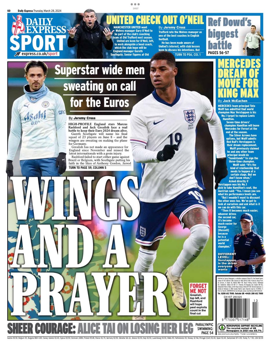 Introducing #TomorrowsPapersToday back page from: #DailyExpress Wings and a prayer Check out tscnewschannel.com/the-press-room… for a full range of newspapers. Don't forget to support journalism #journorequest #newspaper #buyapaper #news #buyanewspaper