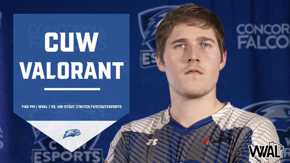 CUWEsports's tweet photo. CUW Valorant is ready to continue their WVAL Hot Streak when they take on UW-Stout tonight at 7:00 PM!
UW-Stout will be streaming the match on https://t.co/IduYwfYGI6
#cuw #cuwesports #cuwvalorant #wval #esports #wisconsinesports #wisconsinvalorant https://t.co/m4xfYSBqGy