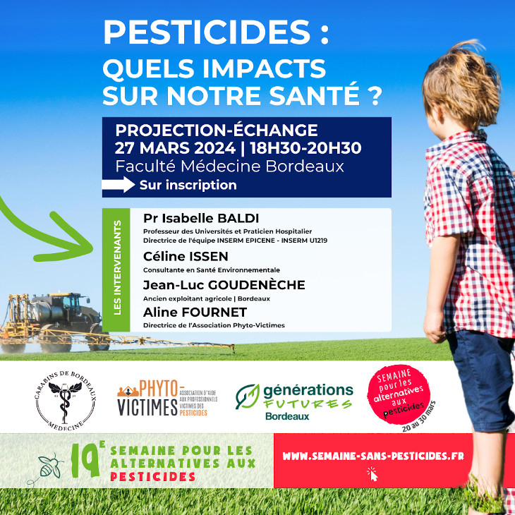 [#Médecine] Très belle soirée et beaux échanges avec les étudiants de la fac de médecine à #Bordeaux ce mercredi 27 mars. Merci à l'organisation, aux invités et aux participants ! <a href="/Alter_Pesticide/">SPAP Semaine pour les alternatives aux pesticides</a> <a href="/Inserm/">Inserm</a>  <a href="/PhytoVictimes/">Phyto-Victimes</a> <a href="/genefutures/">Générations Futures</a> 
bordeaux.generations-futures.fr/actualites/fac…