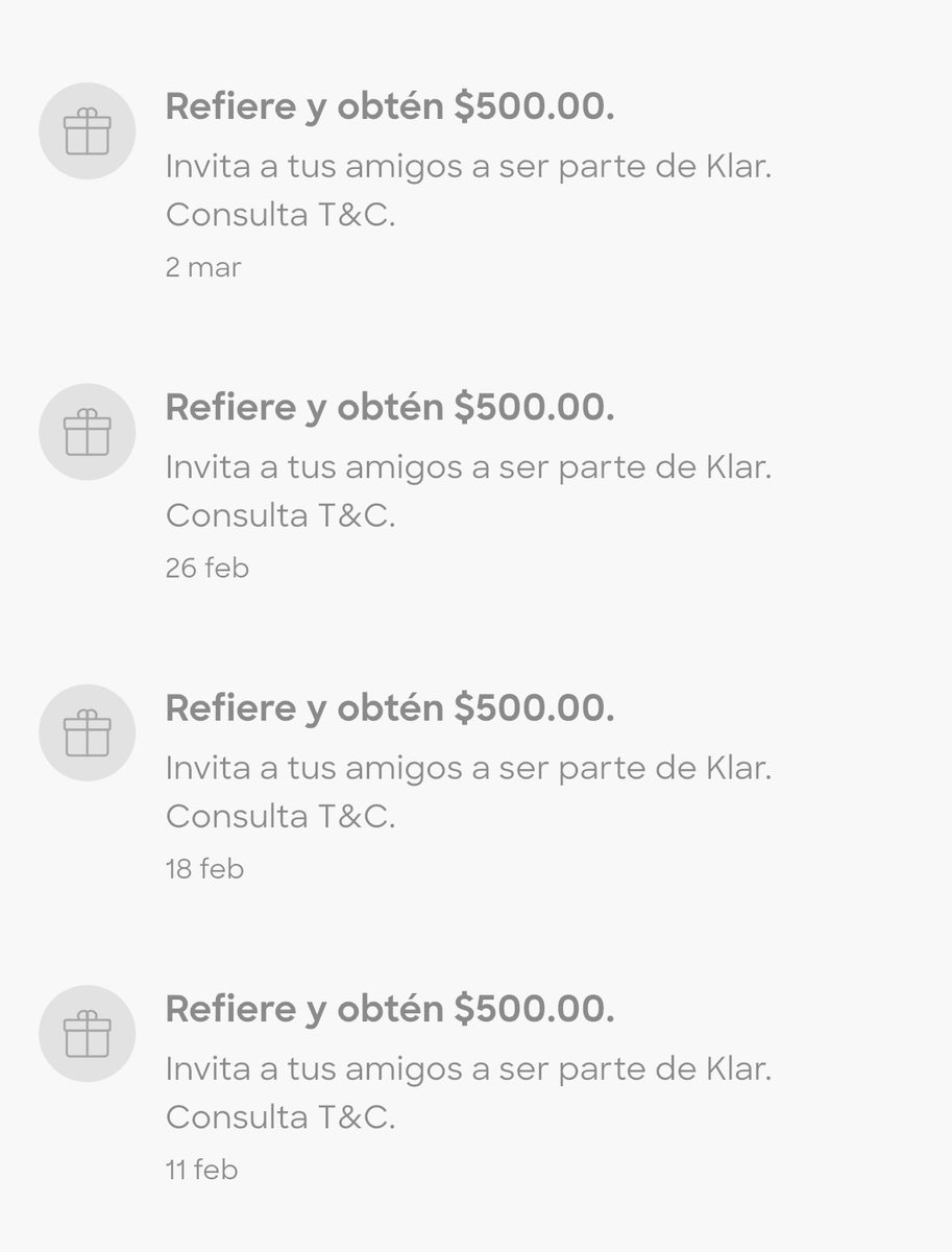 hyunquel's tweet photo. @klar_mx @Profeco Ya me puse en contacto con ustedes por whatsapp y su atención a clientes indica que si no recibo un SMS o correo con los terminos y condiciones para referir a alguien, no puedo comenzar a hacerlo, lo que no tiene sentido son sus Notificaciones en la app invitando a hacerlo https://t.co/2S0imd1ehB