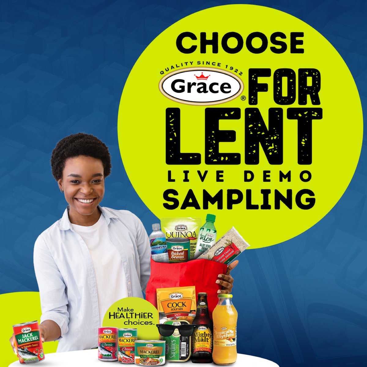 Get ready to #GoGraceForLent this Saturday!😁 We're gearing up for a day full of good food and good vibes. Which live demo will you be attending? #GoGraceForLent #GraceFoods