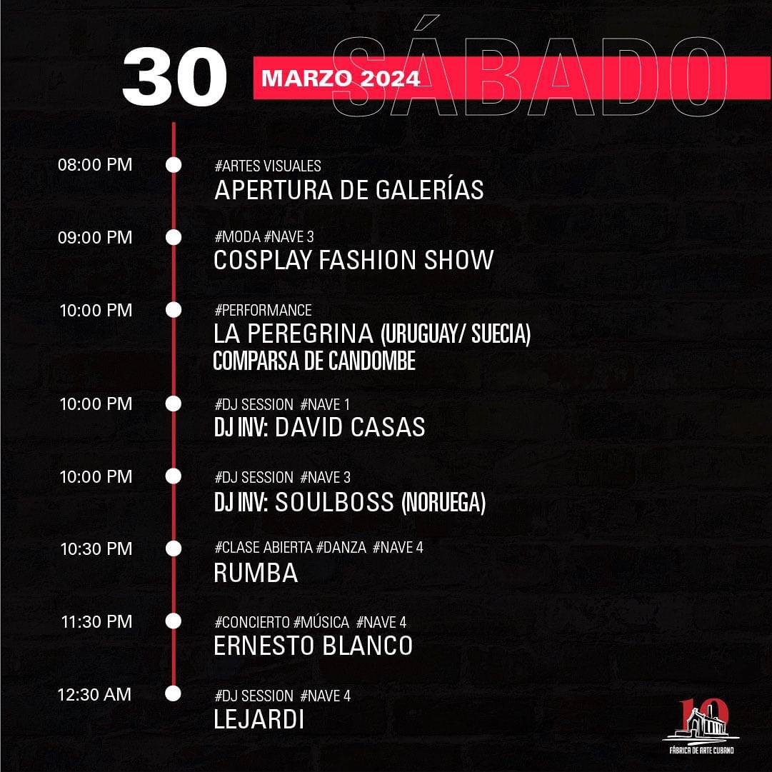 fabricadeartecu's tweet photo. ‼️ Programación Semanal ‼️

¡Ya está lista nuestra cartelera de fin de semana! ¡Desliza y descubre todo lo que tenemos preparado para los próximos días! #EstoEsFAC 🚀

#ProgramacionSemanal #FAC #FabricaDeArteCubano #CubanArts #ArteCubano #Cuba #LaHabana https://t.co/YU1apPSVxh