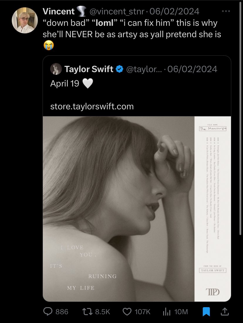 everlikeme's tweet image. all of you who are saying donโt judge by the title are hypocrites because i just did what yโall were doing to taylor and suddenly itโs a problem