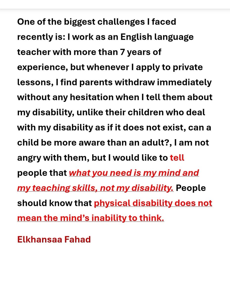 physical disability does NOT mean the mind’s inability to think. #Disability_Awareness