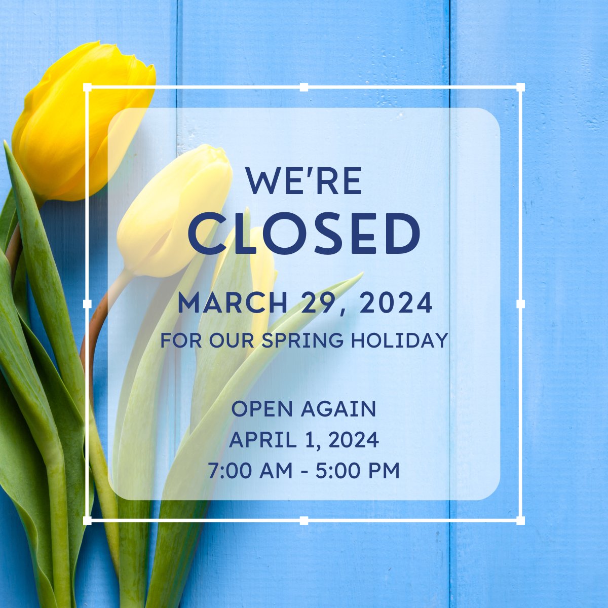 Air-Weigh will be closed for our Spring Holiday on March 29, 2024. We will resume regular business hours on Monday, April 1, 2024.