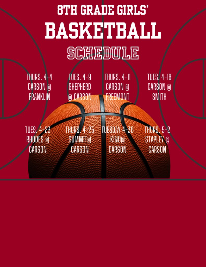 carsonjrhigh's tweet photo. Hey Carson Family!  Here are the schedules for our Girls' Basketball teams! https://t.co/peg0VoaeLx