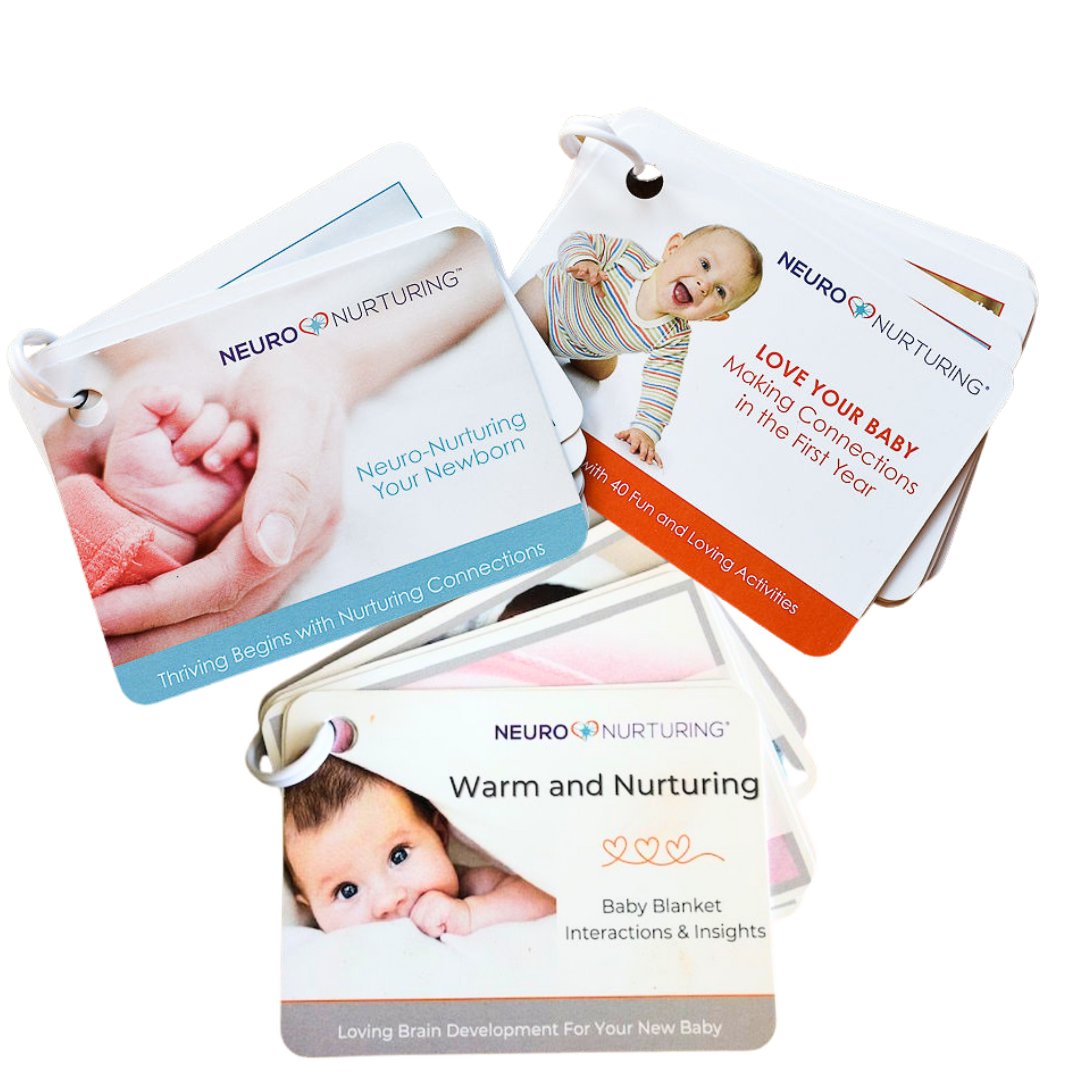 I am EXTREMELY EXCITED to share a NEW very special set from Brain Insights... Newborn Welcome Set!! Welcome to a Nurturing World! Nurturing is essential and is especially important in the earliest months. Research reveals that here is no time that is more important to