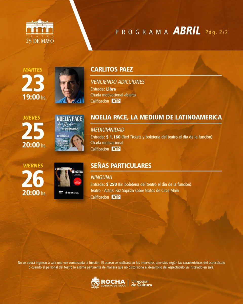 todoaqui4's tweet image. #SaveTheData
PROGRAMACIÓN ABRIL EN TEATRO 25 DE MAYO
instagram.com/p/C5COpRMPuxr/…